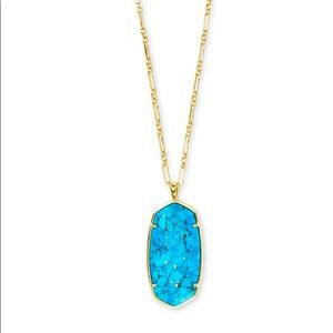 Kendra Scott Faceted Reid long necklace wit turquoise